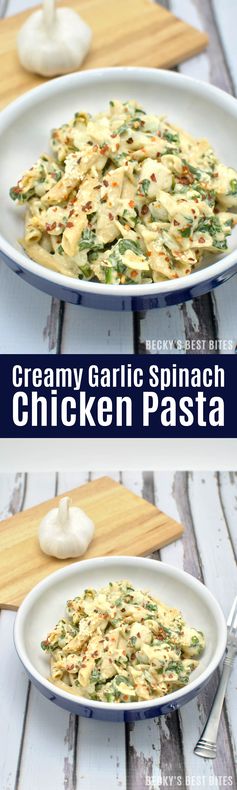 Creamy Garlic Spinach Chicken Pasta