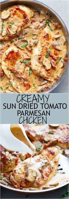 Creamy Sun Dried Tomato Parmesan Chicken (No Cream