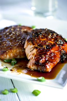 Crispy Garlic-Miso Glazed Salmon