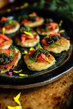 Crispy Potato Chive Pancakes with Smoked Salmon- Gluten, Dairy and Egg Free