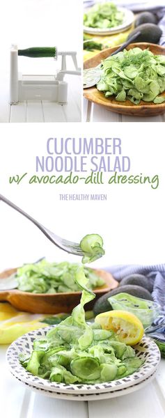 Cucumber Noodle Salad with Avocado Dill Dressing