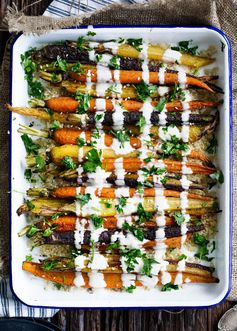 Cumin Roasted Carrots with Tahini Dressing