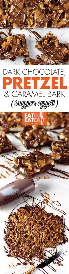 Dark Chocolate, Pretzel & Caramel Bark (Snappers Copycat