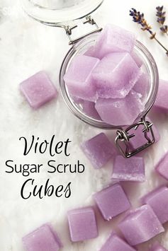 DIY Violet Sugar Scrub Cubes