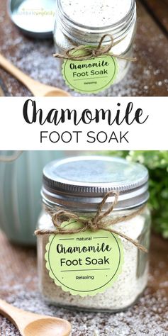 Easy Chamomile Foot Soak DIY + Printable Tags