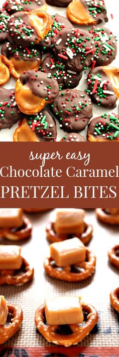 Easy Chocolate Caramel Pretzel Bites