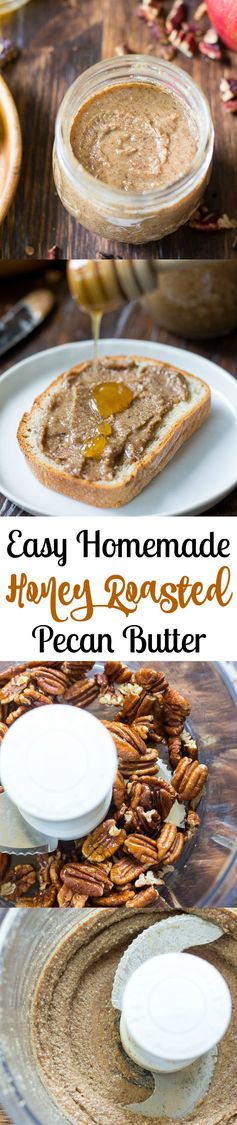 Easy Honey Roasted Pecan Butter (Paleo