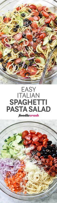 Easy Italian Spaghetti Pasta Salad