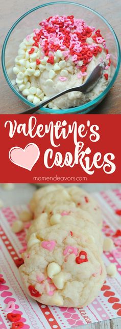 Easy White Chocolate Chip Valentine's Cookies