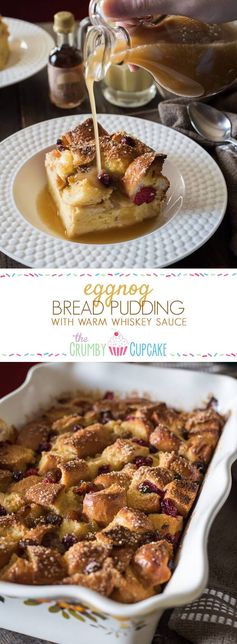 Eggnog Bread Pudding with Warm Whiskey Sauce