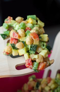 Farmer's Market Chopped Salad with Creamy Avocado Dill Dressing