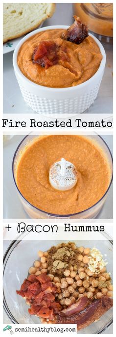 Fire Roasted Tomato Hummus with Bacon