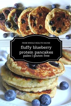 Fluffy Blueberry Protein Pancakes