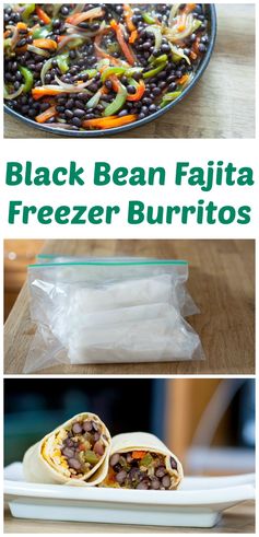 Freezer Black Bean Fajita Burritos