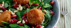 Fried Goat's cheese & Pomegranate salad