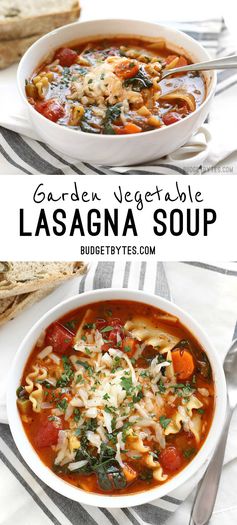 Garden Vegetable Lasagna Soup