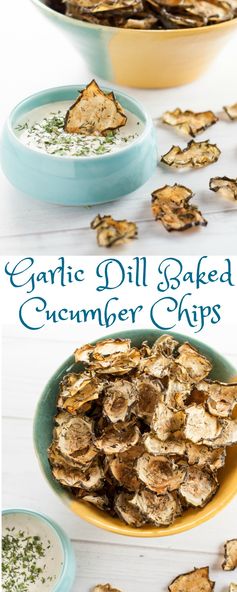 Garlic Dill Baked Cucumber Chips