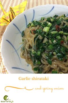 Garlic shirataki and spring onion