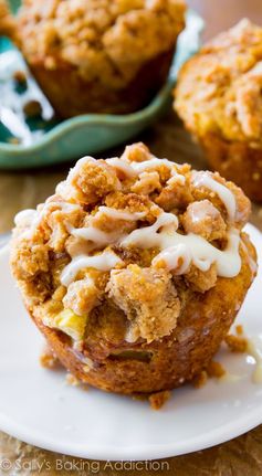 Glazed Apple Crumb Muffins