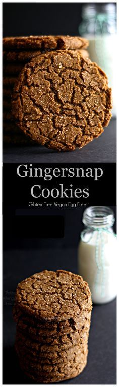 Gluten Free Vegan Gingersnap Molasses Cookies