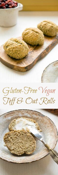 Gluten-free Vegan Teff Oat Rolls