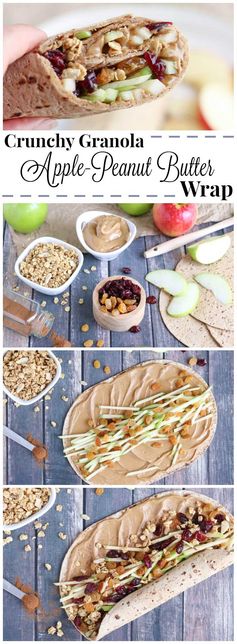 Granola Crunch Apple-Peanut Butter Sandwich Wraps