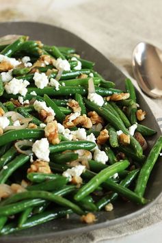 Green Beans with Goat Cheese, Shallots and Walnuts