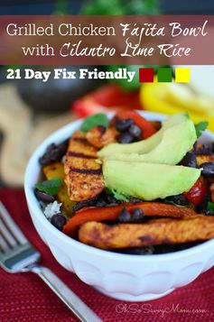 Grilled Chicken Fajita Bowls with Cilantro Lime Rice