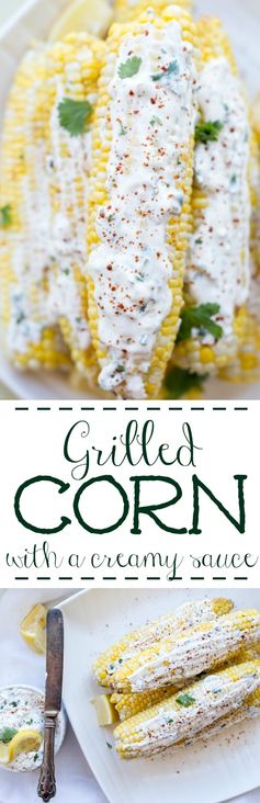 Grilled Corn with a Creamy Spread