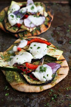 Grilled Pesto Vegetable Pizza