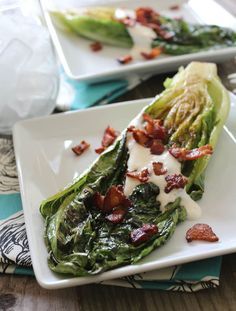 Grilled Romaine Hearts with Bacon & Celery Salt Ranch