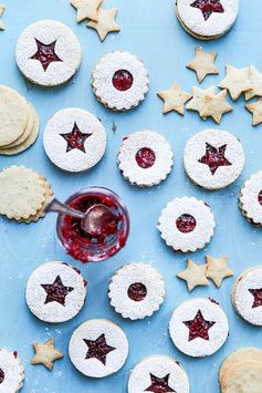 Hazelnut Linzer Cookies with Vanilla-Cranberry Jam