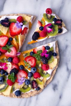 Healthier Tropical Fruit Pizza