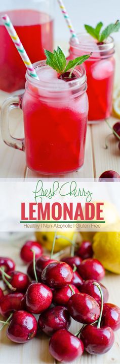 Healthy and Naturally Sweetened Cherry Lemonade