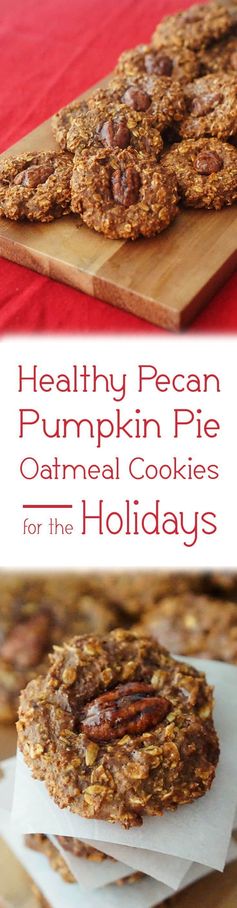 Healthy Pecan Pumpkin Pie Oatmeal Cookies for the Holidays