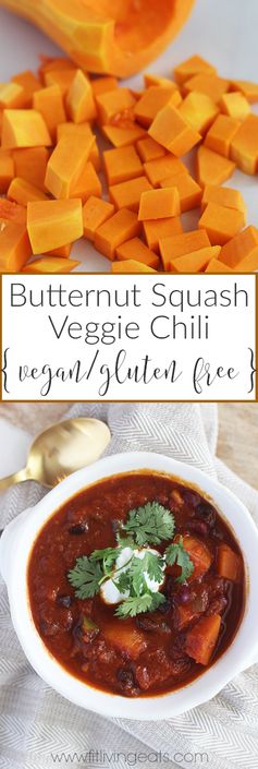 Hearty Butternut Squash Veggie Chili (vegan/gluten-free