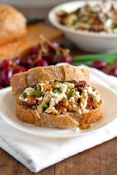 Honey Chicken Salad with Grapes and Feta