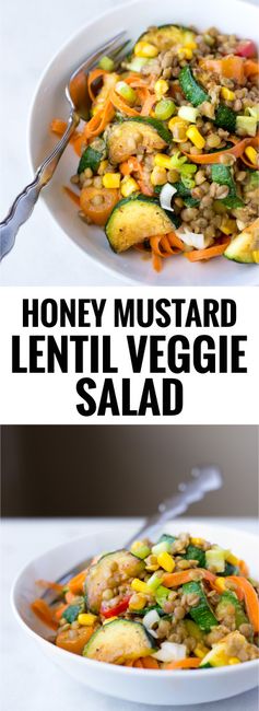 Honey Mustard Lentil Vegetable Salad