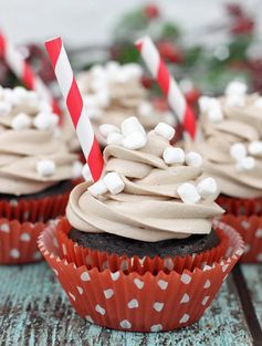 Hot Cocoa Cupcakes With Marshmallow Cream Icing