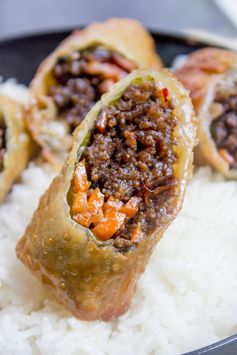 Korean Ground Beef Egg Rolls