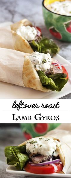 Leftover Lamb Gyros with Tzatziki Sauce