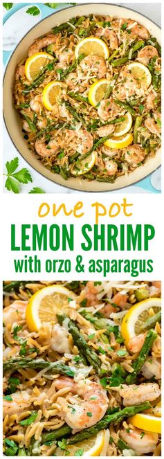 Lemon Shrimp Pasta with Orzo and Asparagus