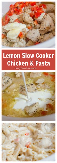 Lemon Slow Cooker Chicken Pasta
