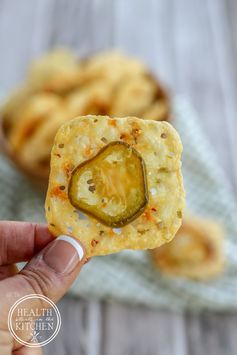 Low Carb (2 Ingredient Crispy Jalapeño Cheese Crackers