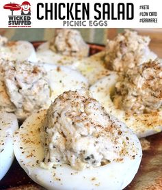 Low Carb Chicken Salad Picnic Eggs