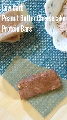 Low Carb Peanut Butter Cheesecake Protein Bars