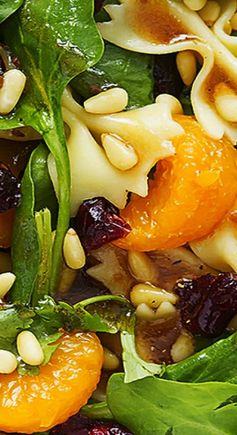 Mandarin Pasta Spinach Salad with Teriyaki Dressing