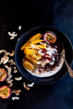 Mango & Coconut Black Sticky Rice Pudding + Cambodia