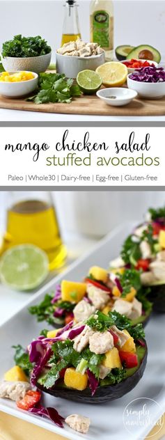 Mango Chicken Salad Stuffed Avocados