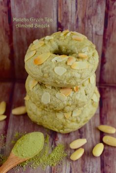 Matcha Green Tea Almond Bagels